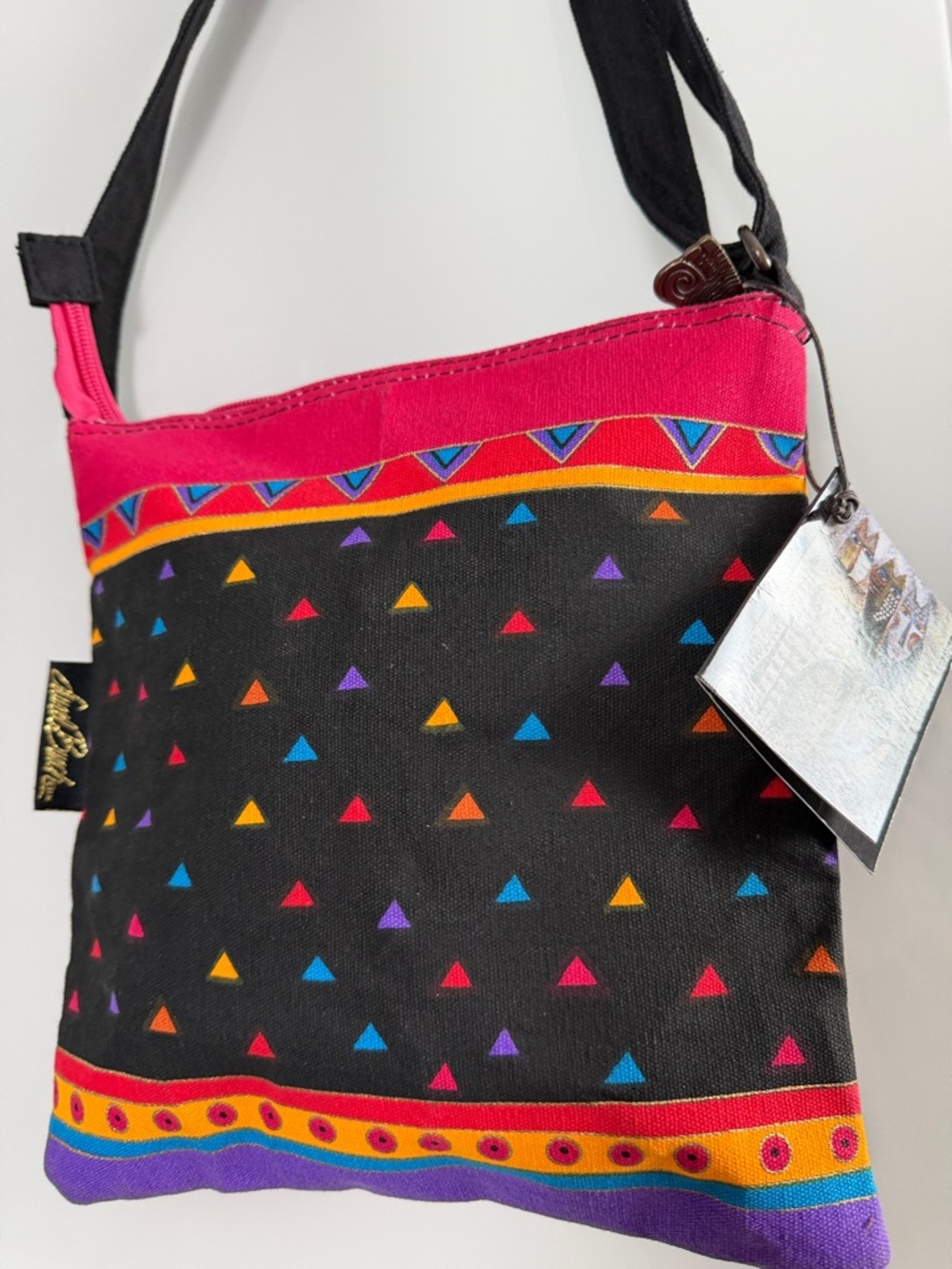 Laurel Burch NWT Colorful Cat Crossbody Bag Adjustable Strap Art Shoulder Purse - Picture 8 of 17